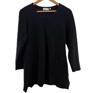 Habitat Clothes To Live In Textured Warm Thick Knit Black Tunic Short Size Large